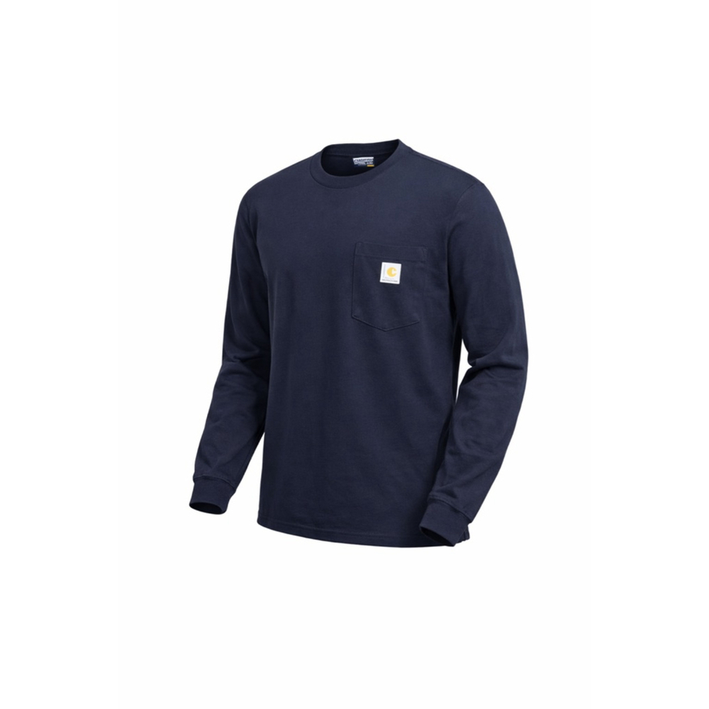 Carhartt Men’s Loose Fit Navy Blue Long Sleeve Pocket T-Shirt Workwear Sz Large
